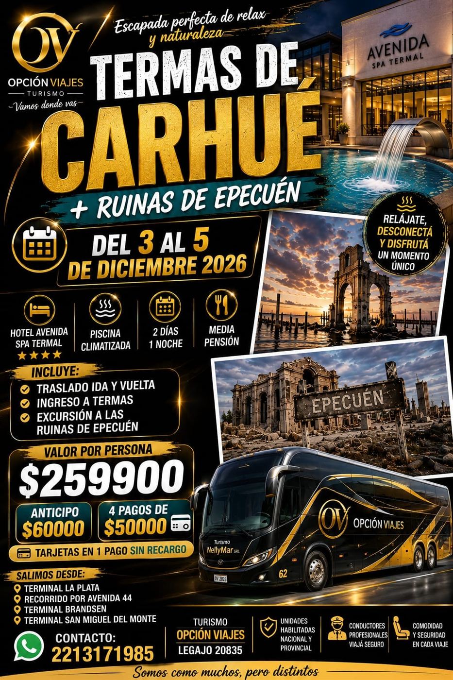 Promoción Termas de Carhué y Ruinas de Epecuén